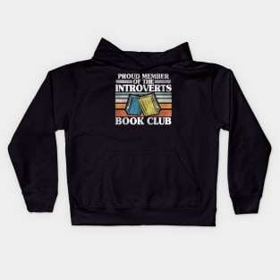 Funny Introvert Book Club Member Introverts Retro Kids Hoodie